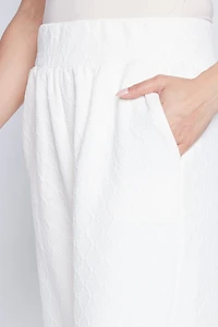 Wide leg diamond knit pant