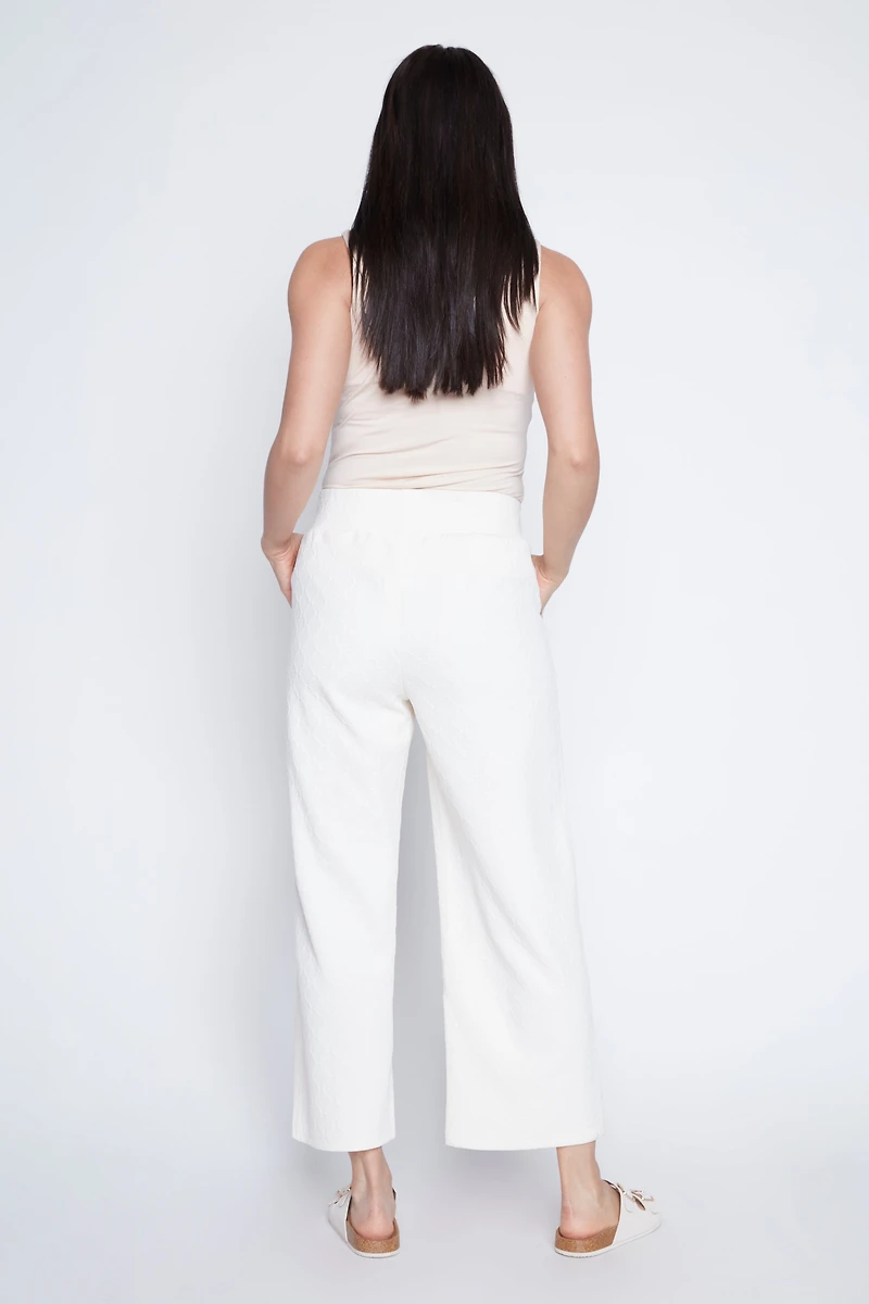 Wide leg diamond knit pant