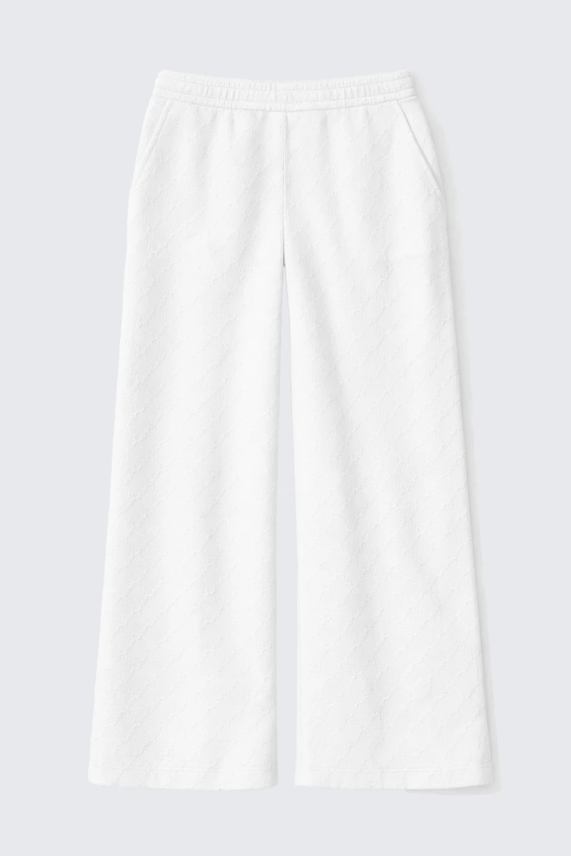 Wide leg diamond knit pant