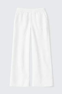 Wide leg diamond knit pant