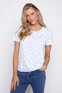 Le haut en coton à motif pois