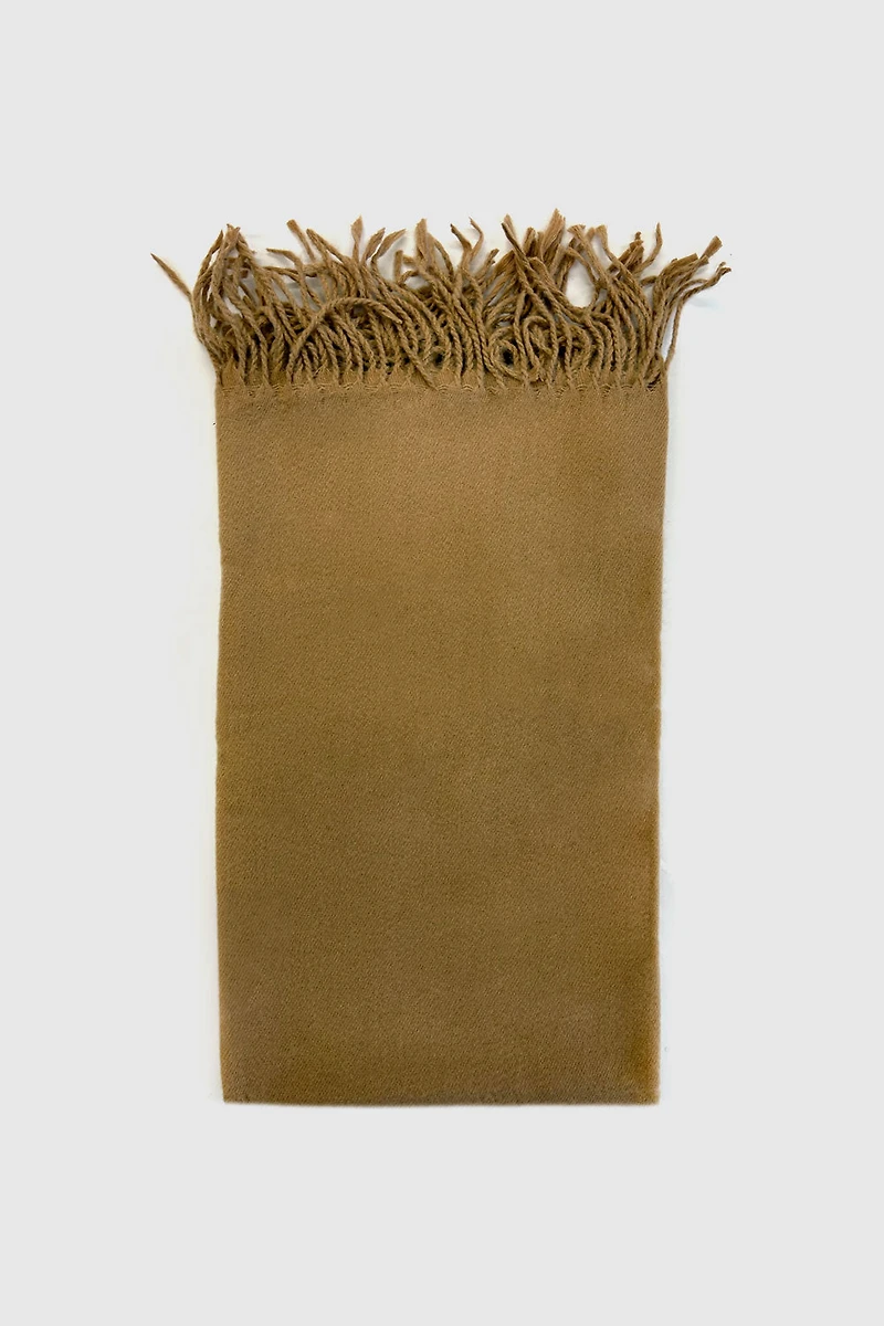 Solid brushed scarf with fringe