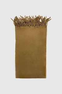 Solid brushed scarf with fringe