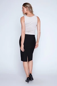 Zipper front detail pencil skirt