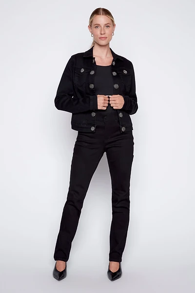 La veste en denim à gros boutons