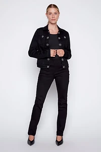 La veste en denim à gros boutons