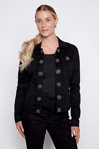 La veste en denim à gros boutons