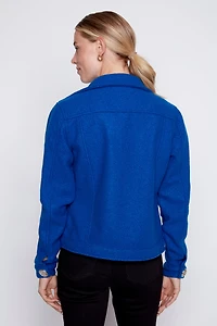 Big buttons boiled wool jacket