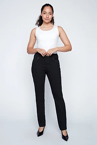 Straight leg rhinestone detail jean