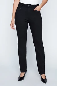 Straight leg rhinestone detail jean