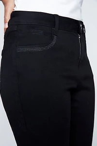 Straight leg rhinestone detail jean