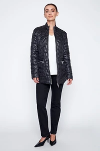 Rhinestone detail quilt jacket