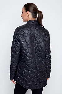 Rhinestone detail quilt jacket