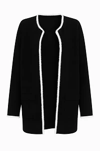 Eyelash trim cardigan