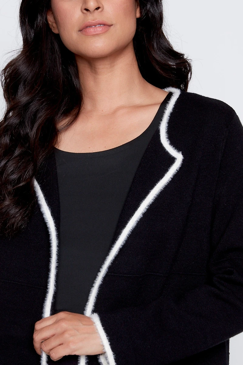 Eyelash trim cardigan