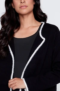 Eyelash trim cardigan