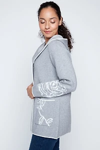 Floral jacquard cardigan