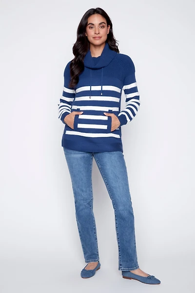 Stripe kangaroo sweater