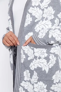 Floral jacquard cardigan