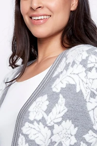Floral jacquard cardigan