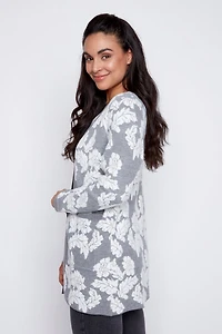 Floral jacquard cardigan