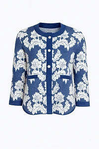 Floral jacquard cardigan