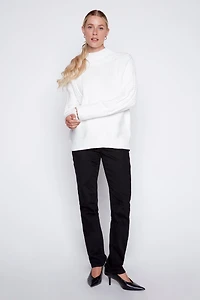 Solid cable design sweater
