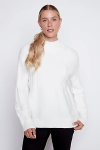 Solid cable design sweater