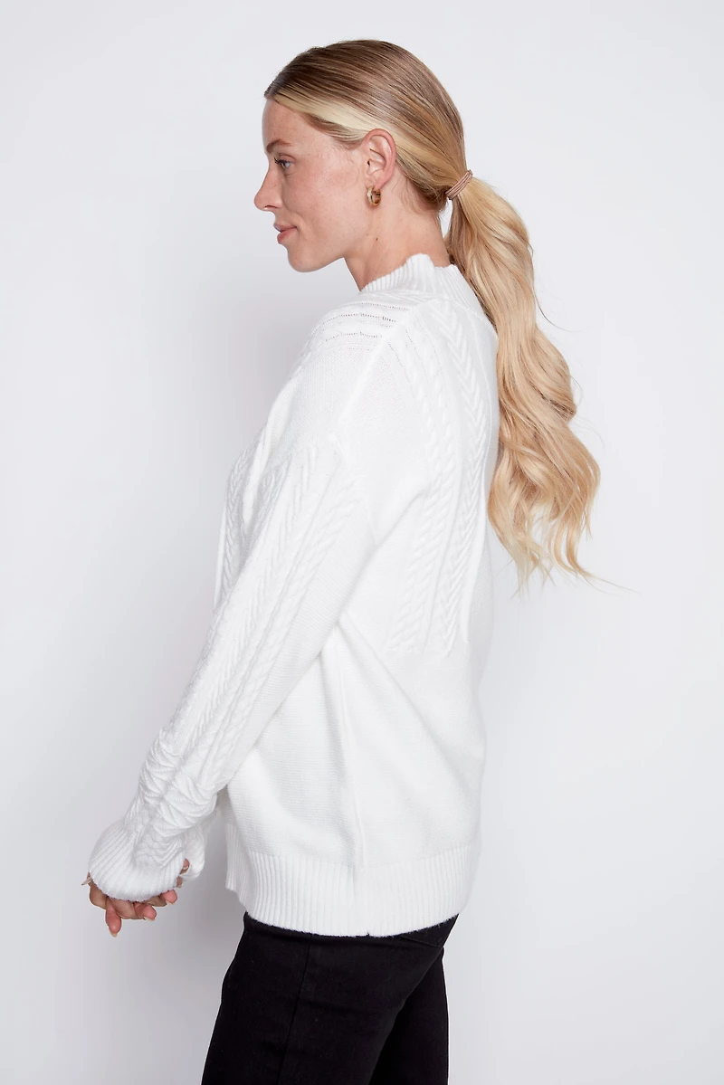 Le pull uni torsadé