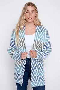 Le manteau-cardigan à motif zigzag