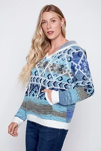 Aztec design eyelash hoodie
