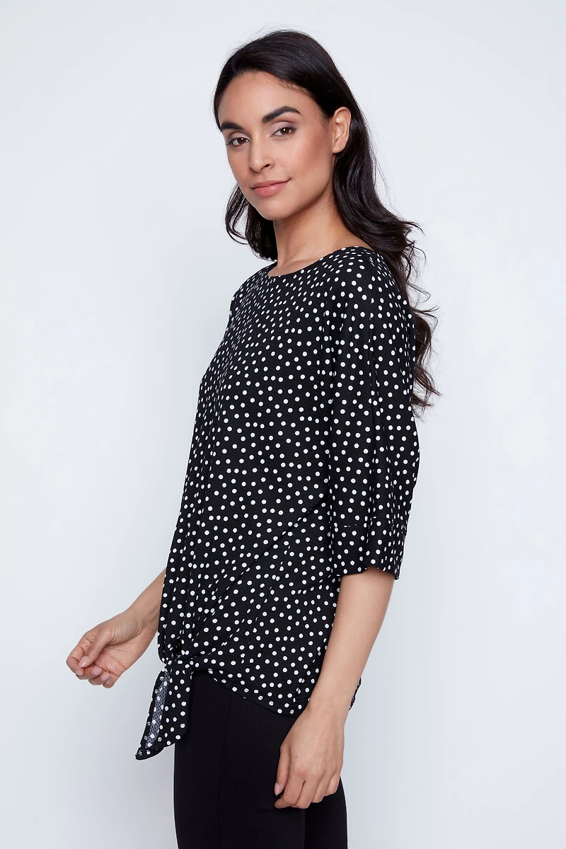 Dot print knot front top
