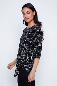 Dot print knot front top