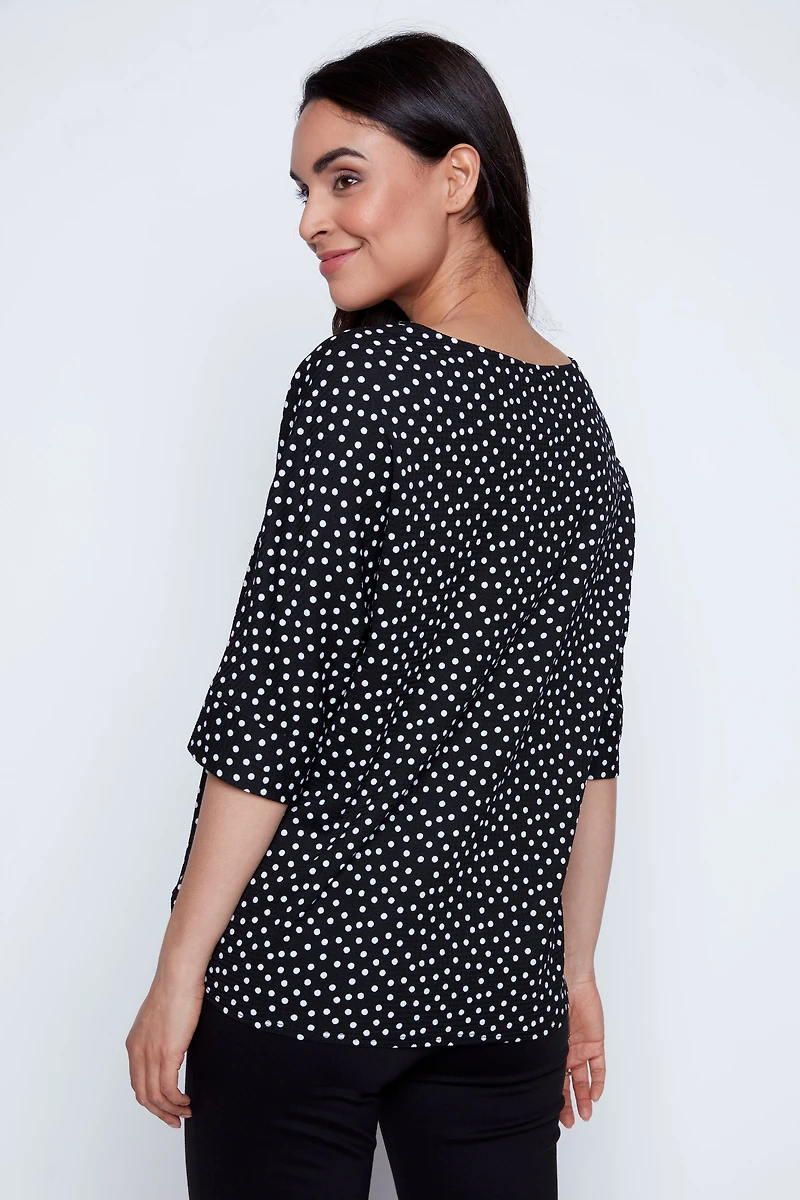 Dot print knot front top