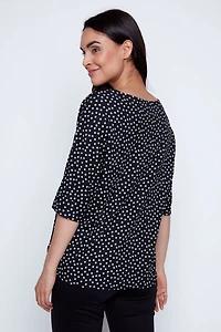 Dot print knot front top
