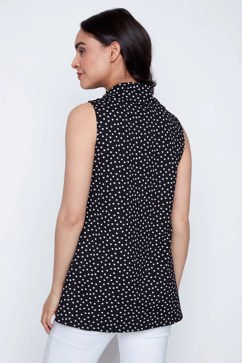 Drop neck dot print tunic