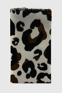 Soft knit animal print scarf