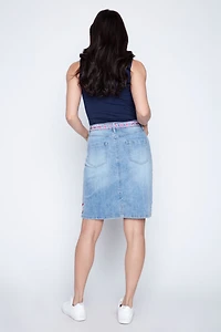 Rose embroidery skort