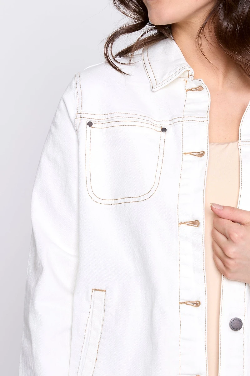 Rounded hem jean jacket