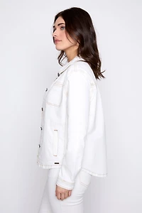 Rounded hem jean jacket