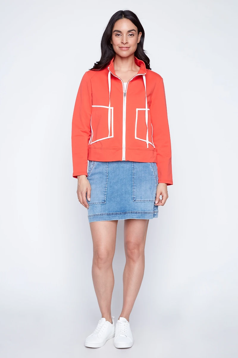 Zip front cotton jacket