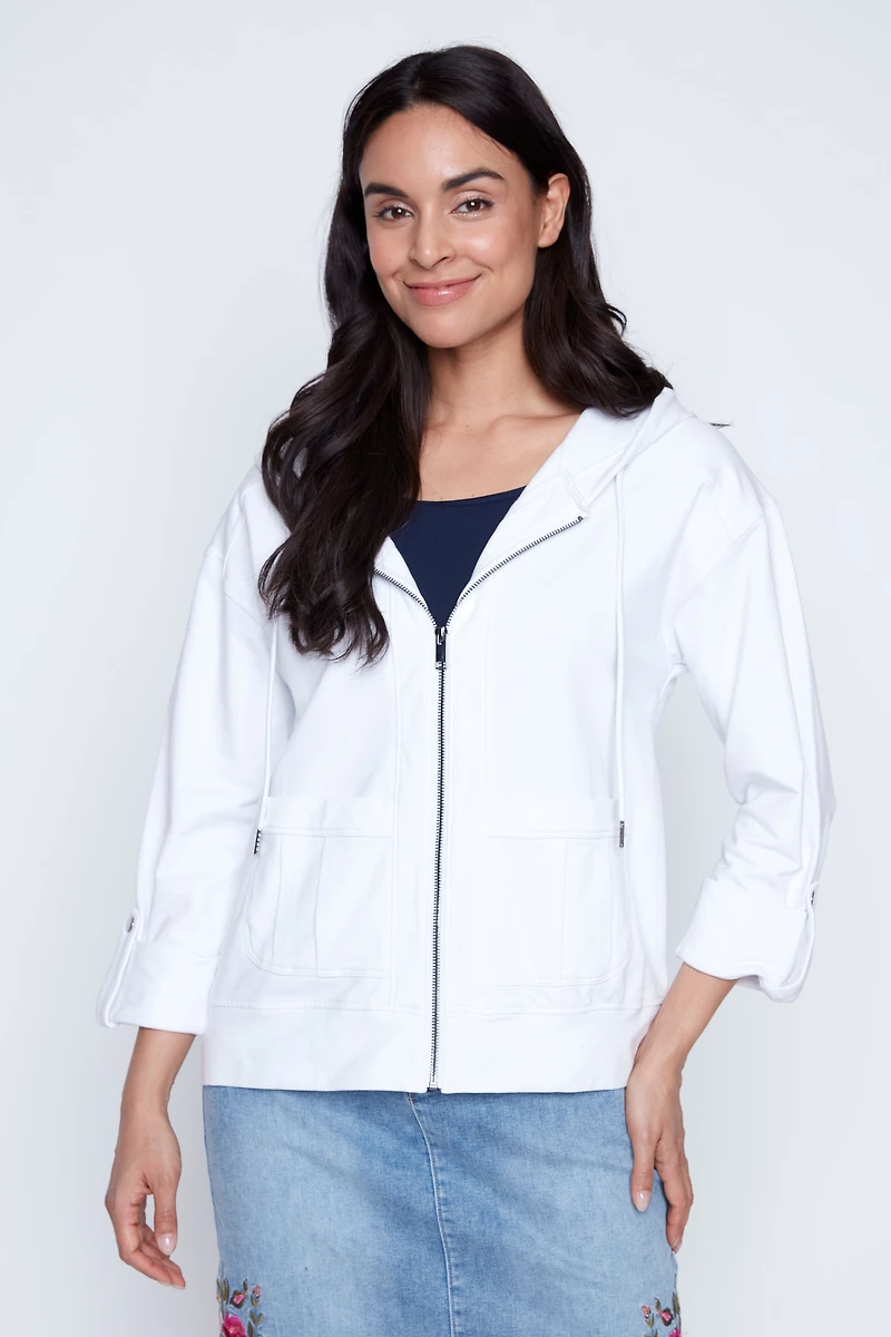 La veste en coton à manches retroussables