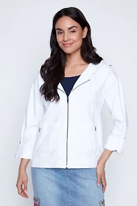 La veste en coton à manches retroussables