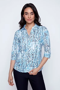 Abstract dot print blouse