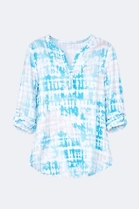 La blouse Henley à imprimé abstrait