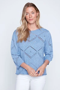 Diamond pattern crochet sweater