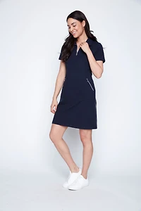 La robe polo uni  en coton