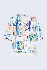 La veste courte à imprimé floral