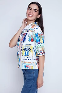 La veste courte à imprimé floral