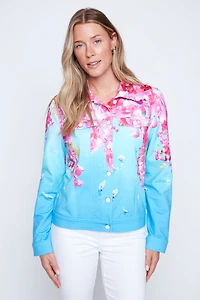 Capri print knit jacket